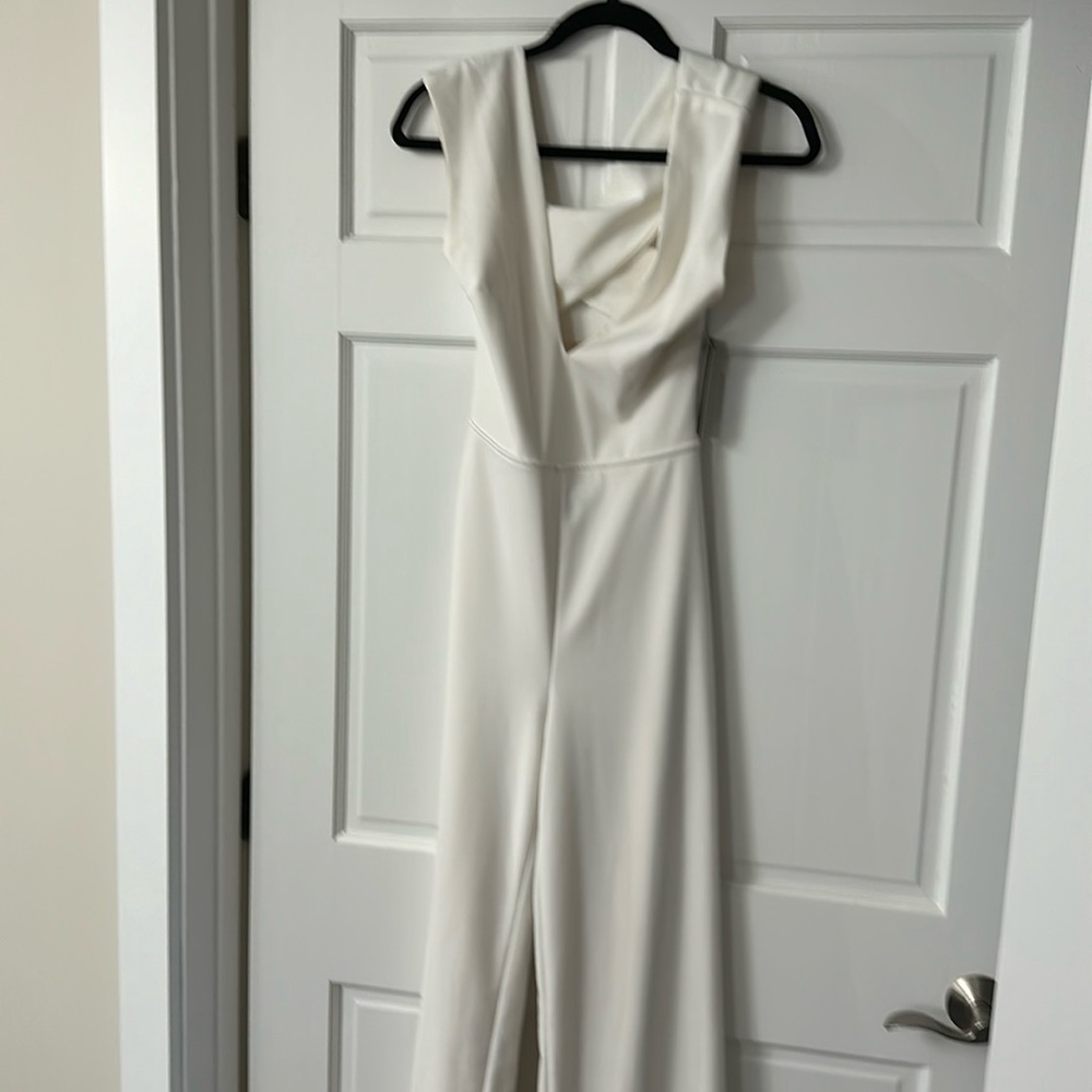 Lulu’s Thinking Out Loud Backless Jumpsuit White